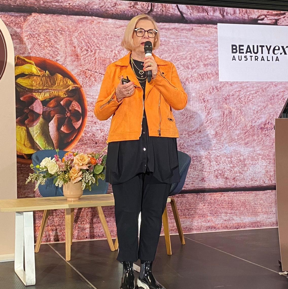 Faye Murray speaking at Beauty Expo Australia